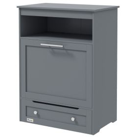 Pet Feeder Station Storage Cabinet, Dog Food Storage Container with Dog Raised Bowls, Watering Supplies, Gray (Option: Gray-935x505x210 mm)