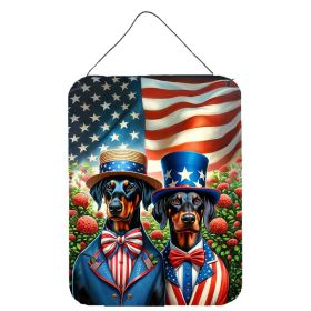 NEW All American Doberman Pinscher Wall or Door Hanging Prints Aluminum Metal Sign Kitchen Wall Bar Bathroom Plaque Home Decor Front Door Plaque (Default: Default)